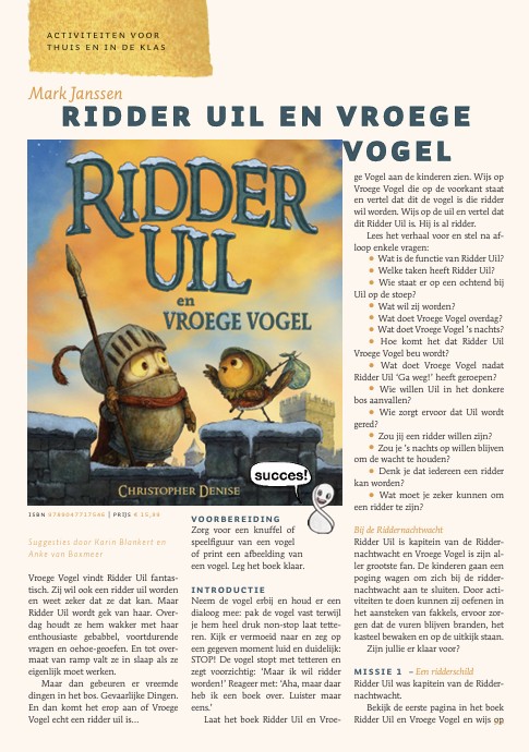 ridder uil en vroege vogel ridders lessuggesties kleuters