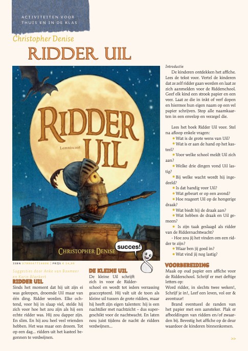 lesidee ridder uil kleuters
