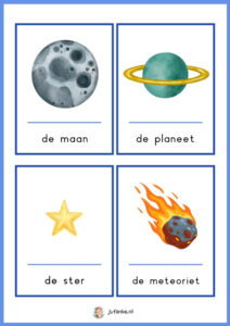 woordkaarten thema ruimte