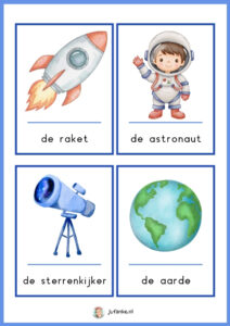 woordkaarten thema ruimte