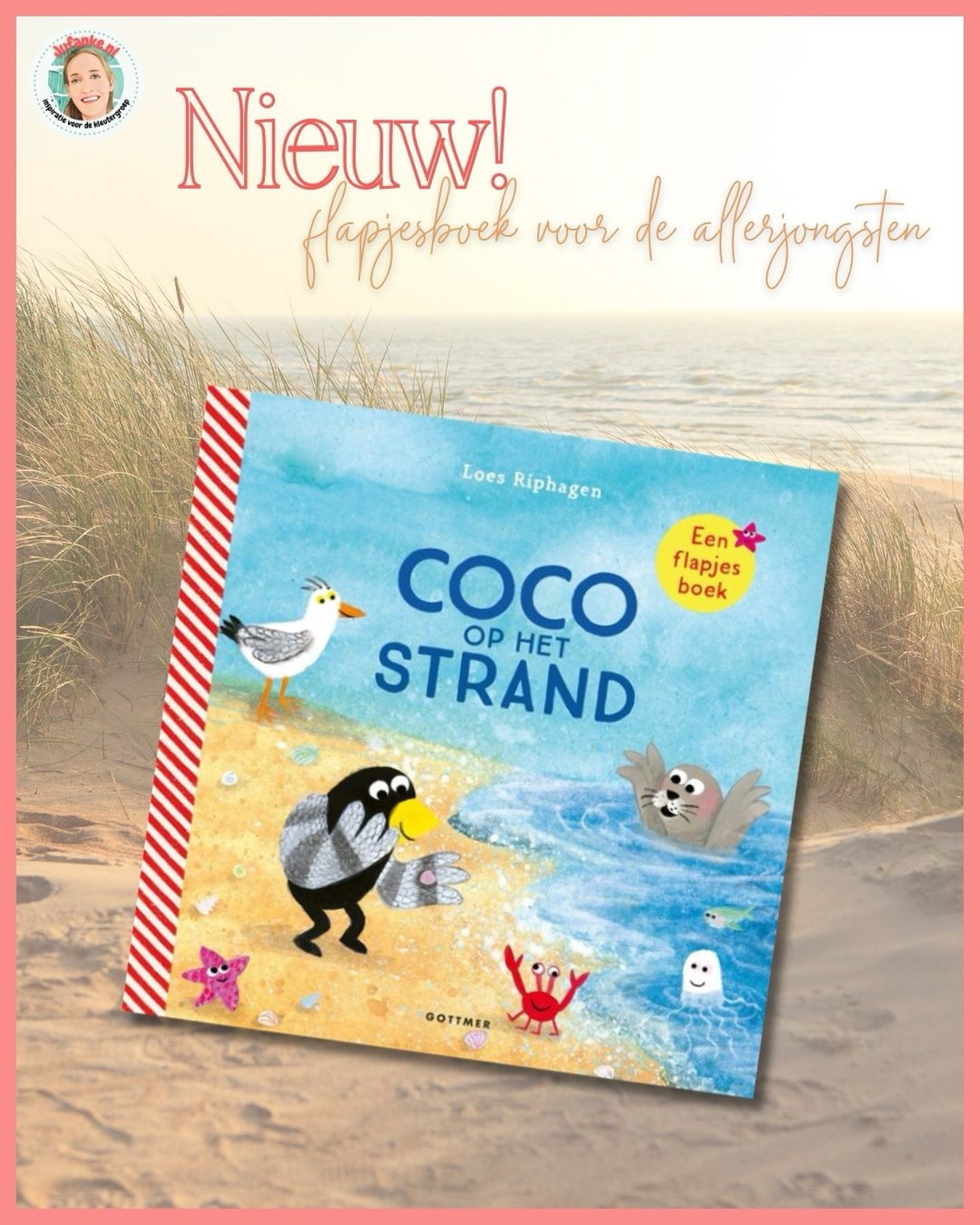 Boeken nemen geen vakantie, ze blijven gewoon verschijnen en gaan graag met je mee! 🏖️ 🦭 Mag Coco op het strand in jouw strandtas?

ℂ𝕠𝕔𝕠 𝕠𝕡 𝕙𝕖𝕥 𝕤𝕥𝕣𝕒𝕟𝕕 - @loes_riphagen - @gottmerkinderboeken 

Zo leuk, van de dappere Coco zijn nu ook kartonboekjes verkrijgbaar voor de allerjongsten. Mijn nichtje (1) is groot fan van boeken met schuifjes en flapjes. In Coco op het strand valt er voor haar van alles te ontdekken. Loop met Coco mee over het strand en maak kennis met Zeehond, Krab, Kwal en Meeuw die zich achter de flapjes hebben verstopt.
Een heerlijk zomers boek om mee te nemen op vakantie of je thuis aan het strand te wanen. De lieve, zachte illustraties van Loes Riphagen gaan door jouw kleintje zeker leuk gevonden worden. Veel zomerlees- en kijkplezier!