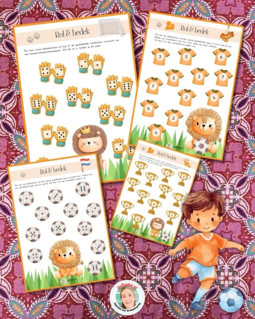 ⚽️ Op naar het WK, 5 splinternieuwe activiteiten!

✨ Oefen de buurgetallen met de rugnummers op de voetbalshirts.
✨ Werk de grasmat netjes bij en oefen het knippen over lijnen.
✨ Train de mondmotoriek en scoor.
✨ Klei voetballen en veters.
✨ Speel Rol & bedek met een voetbaltintje.

Super leuk voor een voetbaltintje aan je spelinloop of speel-/werkles. 

🔗 Scoor de bundel nu op Jufanke.nl > shop