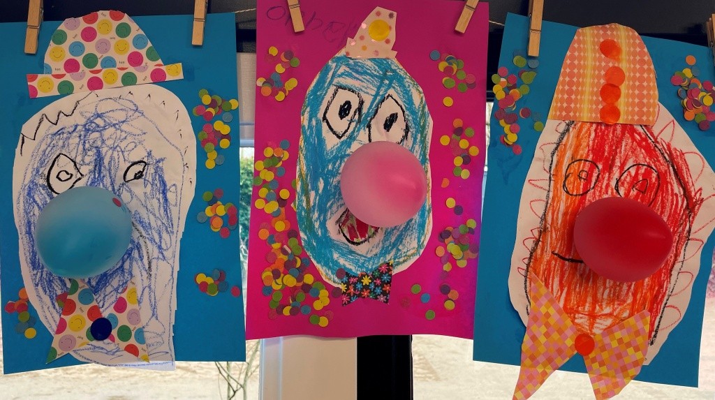 clowns knutselen kleuters