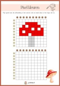 pixel kleuren herfst kleuters