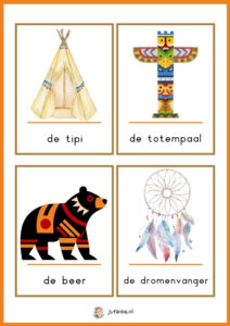 woordkaarten indianen / Native Americans