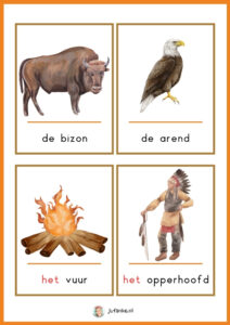 woordkaarten indianen / Native Americans