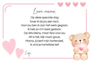 moederdag hartendief versje