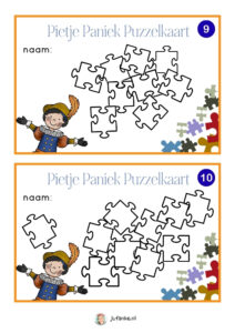pietje paniek puzzelkaart kleuters