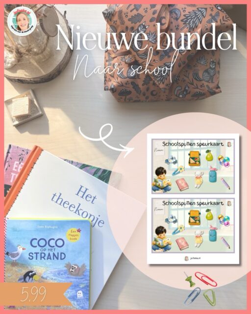 Zo lang mogelijk vakantie vieren! 😁 ☀️ Met deze bundel kan het, want ik heb de activiteiten al voor je bedacht. 👌🏼 De bundel bevat een heel leuk zoekspel om het schooljaar mee te starten en een aantal activiteiten voor bijvoorbeeld de spelinloop in de eerste weken. 

Natuurlijk is het ook hartstikke leuk en belangrijk om het echte materiaal in de klas te verkennen en daar lekker mee te spelen. Wij doen vaak een combi. 

🔗 Je vindt de bundel ‘Naar school’ in de shop op Jufanke.nl