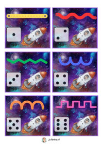 raketten schrijfpatronen thema ruimte