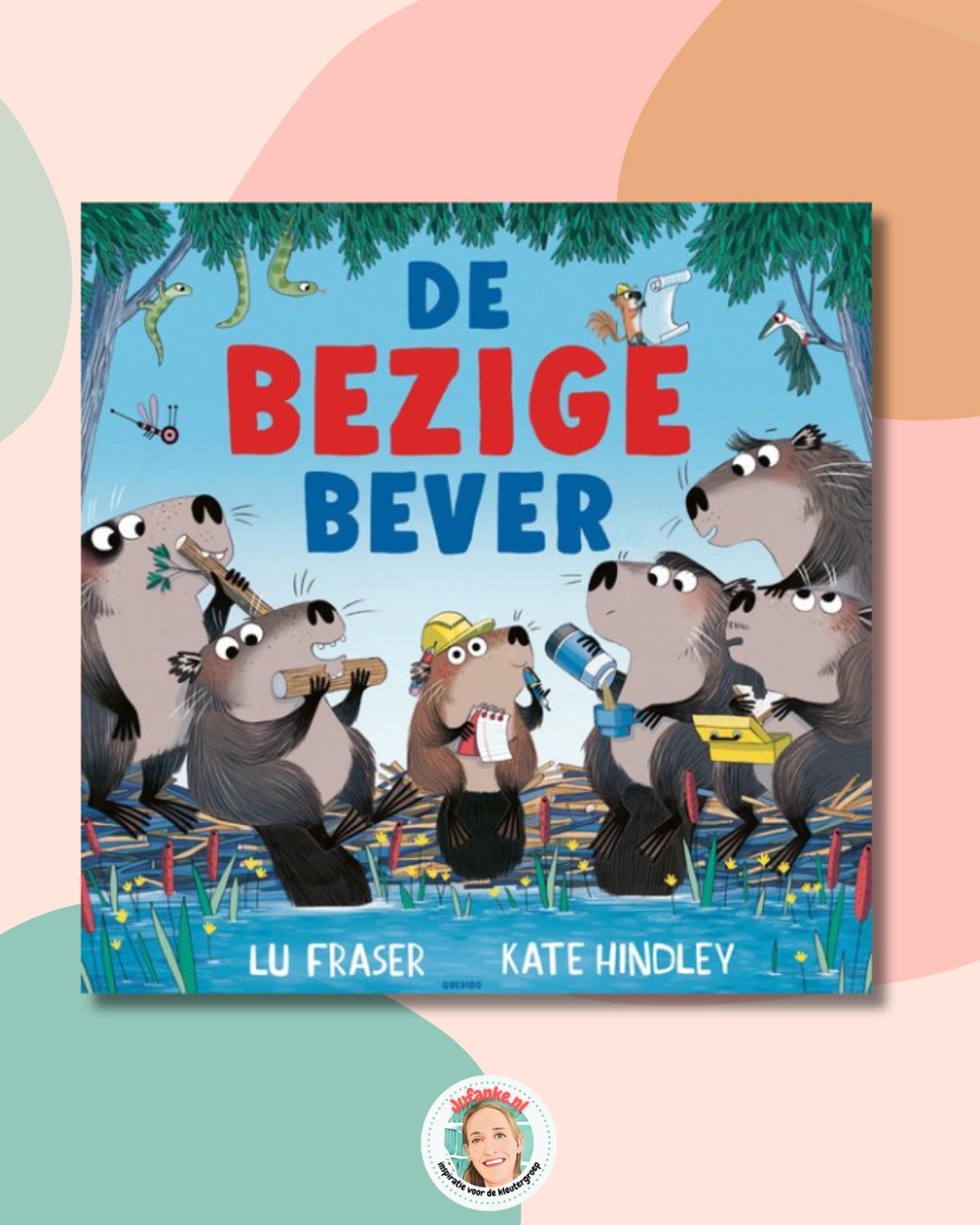 🦫 Nieuw! Een heel leuk prentenboek van de makers van Ukkie❣️(Ken je Ukkie nog niet? Snel even checken!)

Vorige week sloop ik met een vriendin langs het water van de Biesbosch, op zoek naar bevers. We zagen ze niet, de bezige bever was zelf druk met slopen en bouwen! 

🔗 Recensie op Jufanke.nl > prentenboeken 

𝔻𝕖 𝕓𝕖𝕫𝕚𝕘𝕖 𝕓𝕖𝕧𝕖𝕣
Lu Fraser & Kate Hindley – Querido

Over de boeken van Ukkie ben ik super enthousiast. Ken je Ukkie nog niet? Snel opzoeken! Dit is een nieuw boek van dezelfde auteur en illustrator. Benieuwd! 

Gisteren zocht ik met een vriendin in de Biesbosch naar bevers. We zagen enorm veel sporen, maar de bevers lieten zich niet zien. Niet zo gek ook, ze beleefden een avontuur in het boek De bezige bever! 

Zip is een bever die anders is dan de anderen. Ze houdt van zagen, meten, hakken en splijten. De andere bevers vinden dat maar gek. Bevers kunnen toch gewoon knagen? Ze vertellen Zip dat ze zich moet gedragen zoals zij. Haar opa vertelt haar Jij bent wie je bent, jij mag doen wat je wilt. Zaag door en vind uit. Elke bever verschilt. 

En dan begint het te regenen en regenen en regenen. De beverburcht dreigt onder te lopen. Wat doen de bevers en wat doet Zip?

Dit verhaal over de kracht van anders denken is prachtig op rijm geschreven en zo mooi vertaald door Bette Westera. Het is een hartverwarmend, stoer en avontuurlijk verhaal waarvan je de afloop wilt weten. 

Een waardevol verhaal over jezelf mogen zijn.