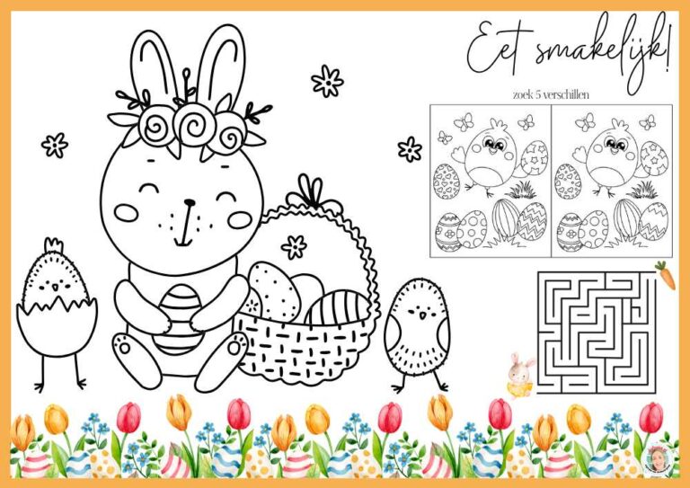 pasen placemat ontbijt brunch