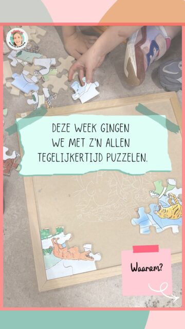 Groepsspelen puzzelen 🧩 Heb jij dat wel eens gedaan? 
In onze klas is het puzzelseizoen geopend! 😉