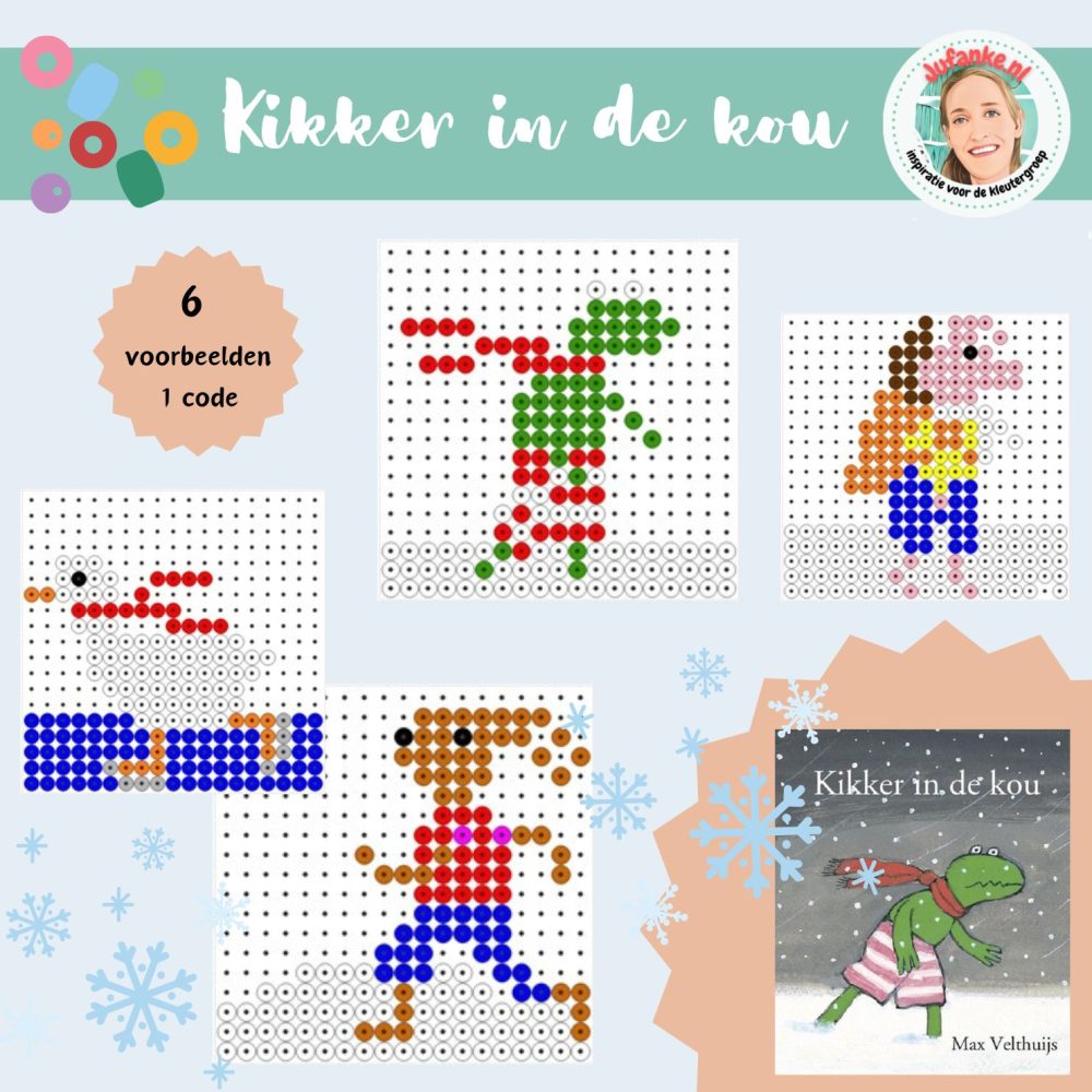 kikker in de kou kralenplankvoorbeelden