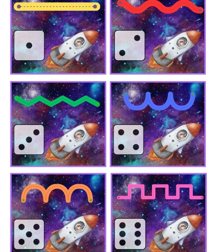 raketten schrijfpatronen thema ruimte